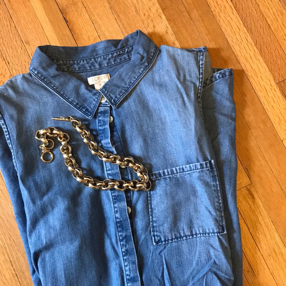 JCrew Sleeveless Chambray Dress